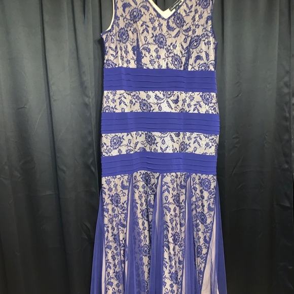 Candalite Woman’s Navy & Nude Lace Gown - Picture 3 of 7